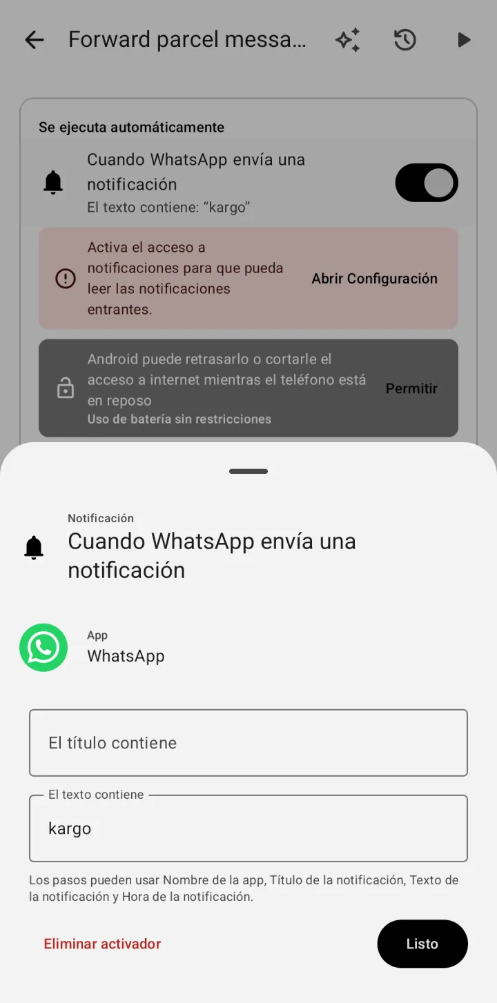 El activador de una automatización y lo que aún necesita